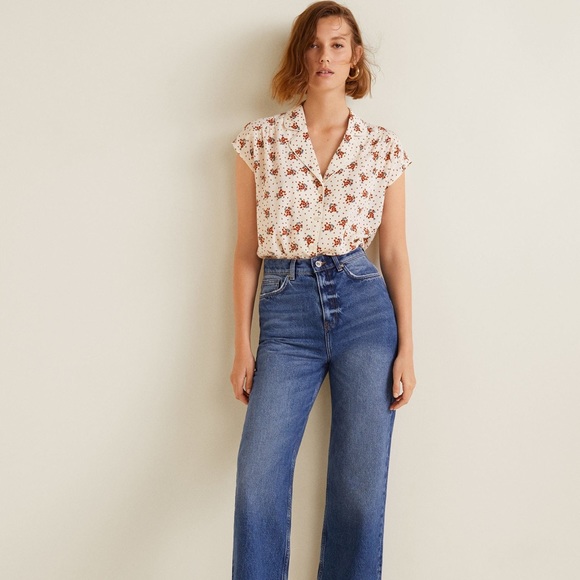 Mango Tops - Mango Camp-collar blouse - NWT